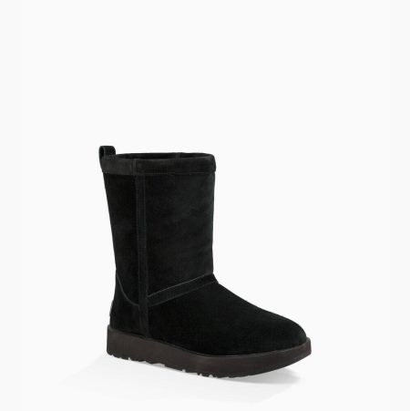 UGG Classic Short Weather Black Boots for Women (KFAU89170)